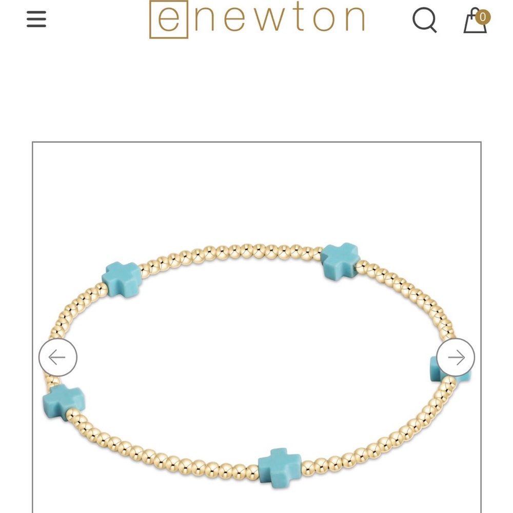 Kendra Scott and enewton Gold Beaded Bracelet with Turquoise Cross Beads